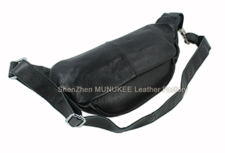 Genuine Leather Fashion Waist Bag | Sophisticated "Pillow" Silhouette | Premium Cowhide Leather Belt Bag & Fanny Pack | "Dignified" High-Performance Money Belt for Radiant Versatile Styling Luxegan