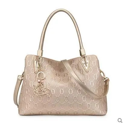 Women's Big Cowhide Shoulder Bag | Female Split Leather Handbag & Fashion Lady Tote (Large Capacity Top Handle & Crossbody Bag) Luxegan