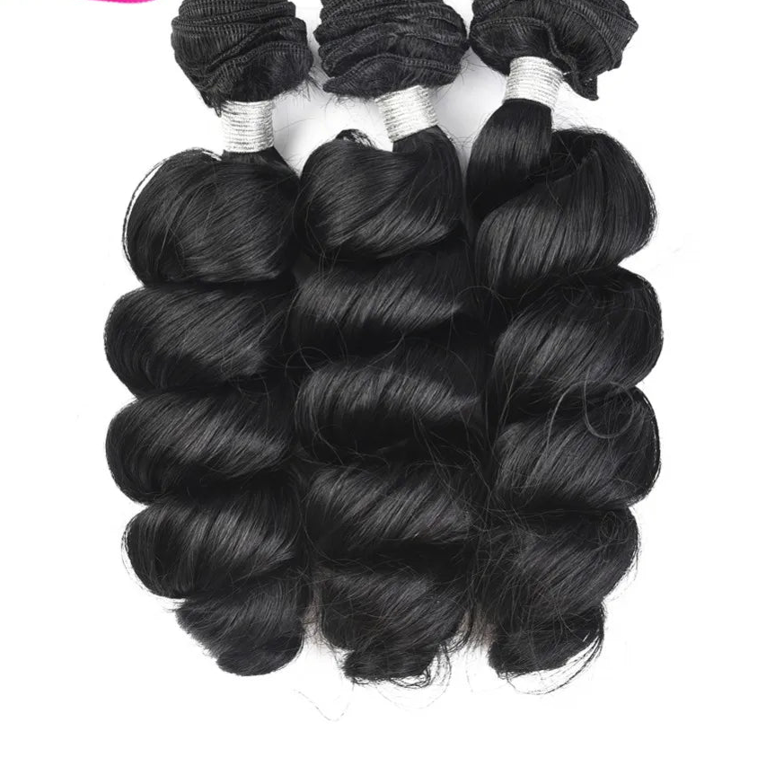 Loose Wave Hair Weave Bundles – Heat Resistant Synthetic Hair Extensions 18" to 24" Luxegan
