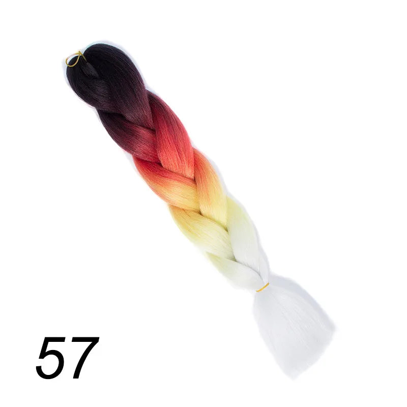 Ombre Jumbo Braiding Hair | Kanekalon Synthetic | 95+ Colours | 24 Inches