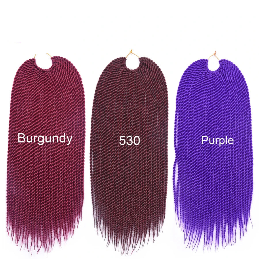 Hand-Made Twist Braid Crochet Hair Extensions | Low-Temperature Synthetic Braiding Hair | 30 Strands/Pack Ombre Twist Braids for Women and Girls Luxegan
