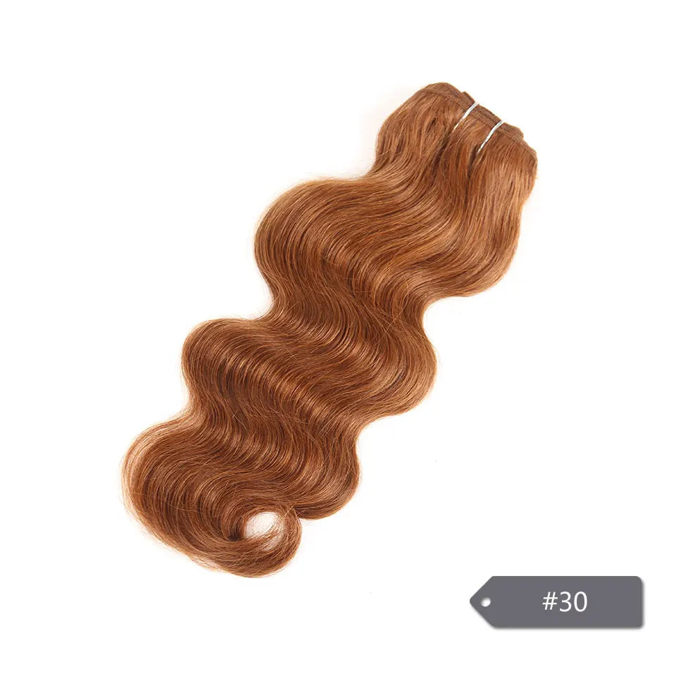Brazilian Natural Body Wave Remy Human Hair Bundle | Colored #27 #30 #99J Burgundy | 10–22 Inch Luxegan