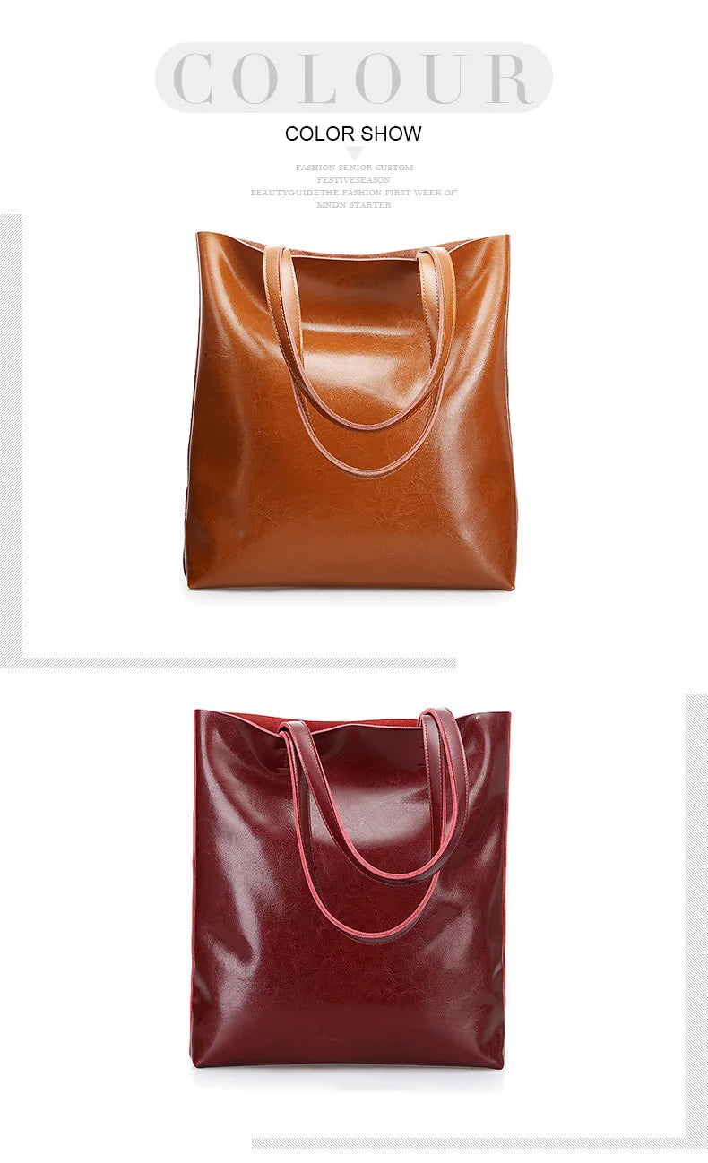 Cow Leather Vintage Handbag | Genuine Leather Shoulder & Office Tote Bag Luxegan