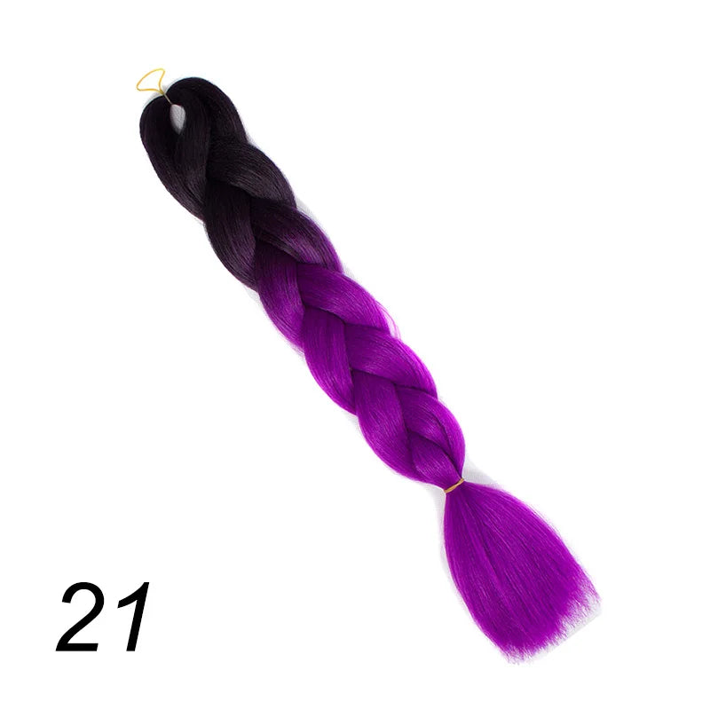 Ombre Jumbo Braiding Hair | Kanekalon Synthetic | 95+ Colours | 24 Inches