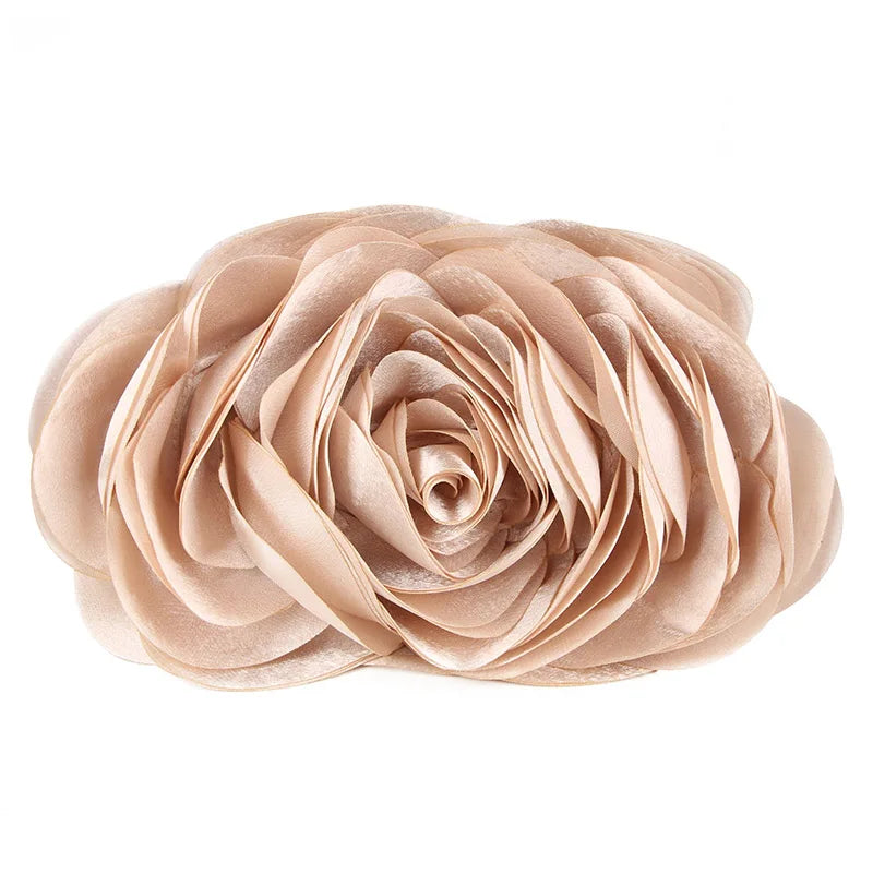 Luxury Flower Bride Evening Clutch Purse | Embroidered Ruched Floral Party Handbag | Premium Satin-Lined Wedding Wallet | Elegant Minaudiere Chain Shoulder Bag Model EB034 Luxegan