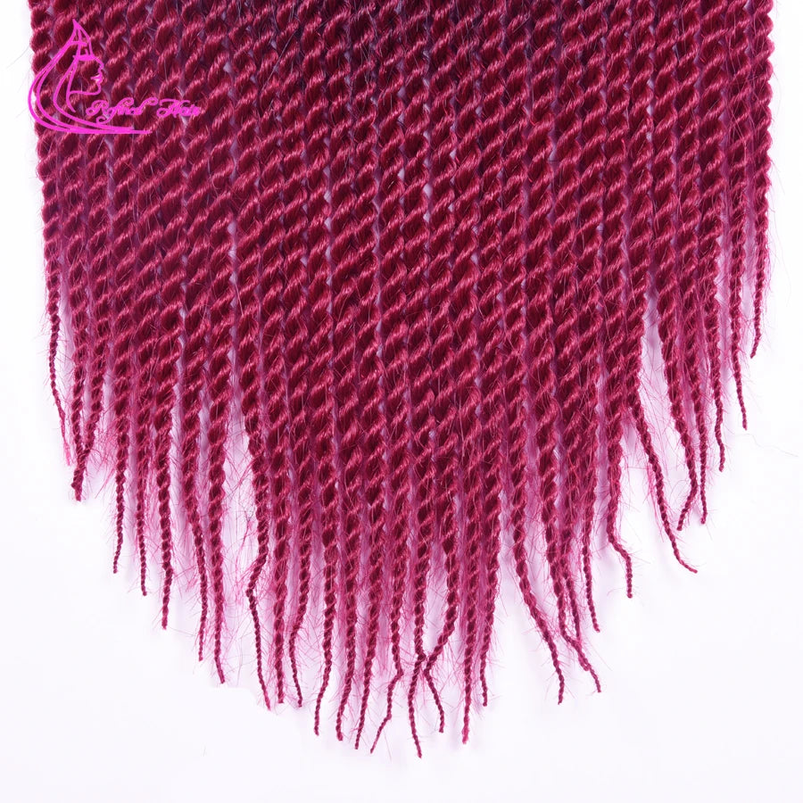 Hand-Made Twist Braid Crochet Hair Extensions | Low-Temperature Synthetic Braiding Hair | 30 Strands/Pack Ombre Twist Braids for Women and Girls Luxegan