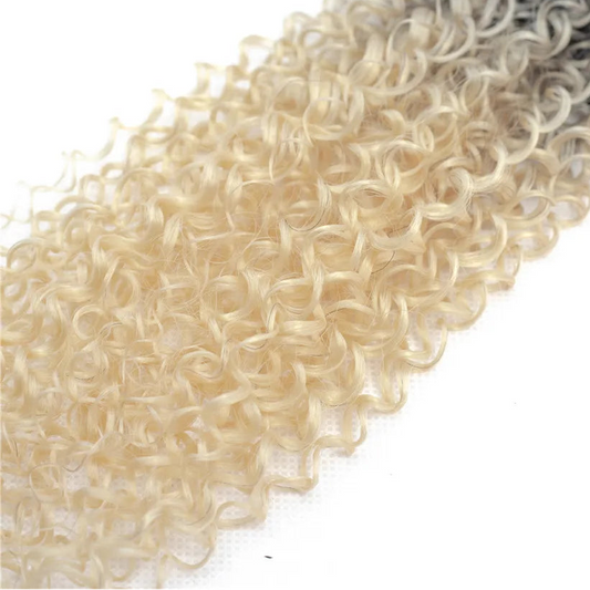 Ombre Curly Synthetic Hair Bundles with Free Closure – 6 Pcs Pack 18"–22" Hair Weave Luxegan