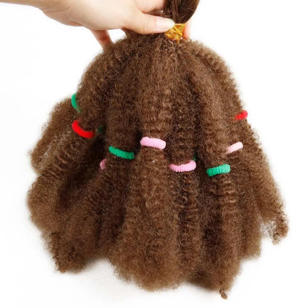 12" Frosted Afro Kinky Bulk Synthetic Hair for Crochet Braids | Short Curly Hair Extensions Luxegan