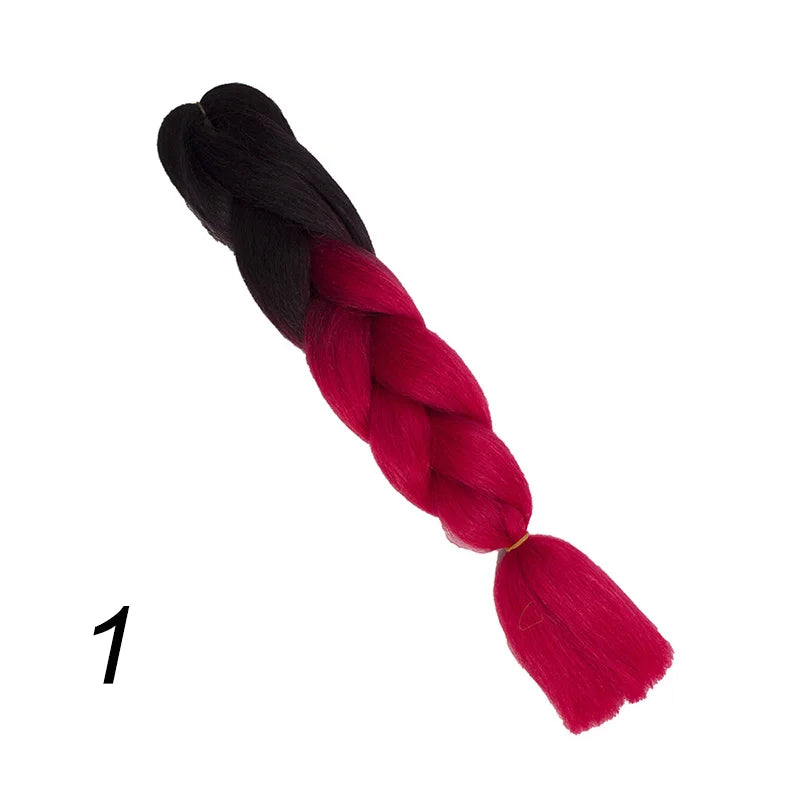 Ombre Jumbo Braiding Hair | Kanekalon Synthetic | 95+ Colours | 24 Inches