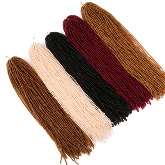 Crochet Dreadlocks Hair Extension 18in | Faux Locs Synthetic Braiding Hair | 6 Colors Luxegan