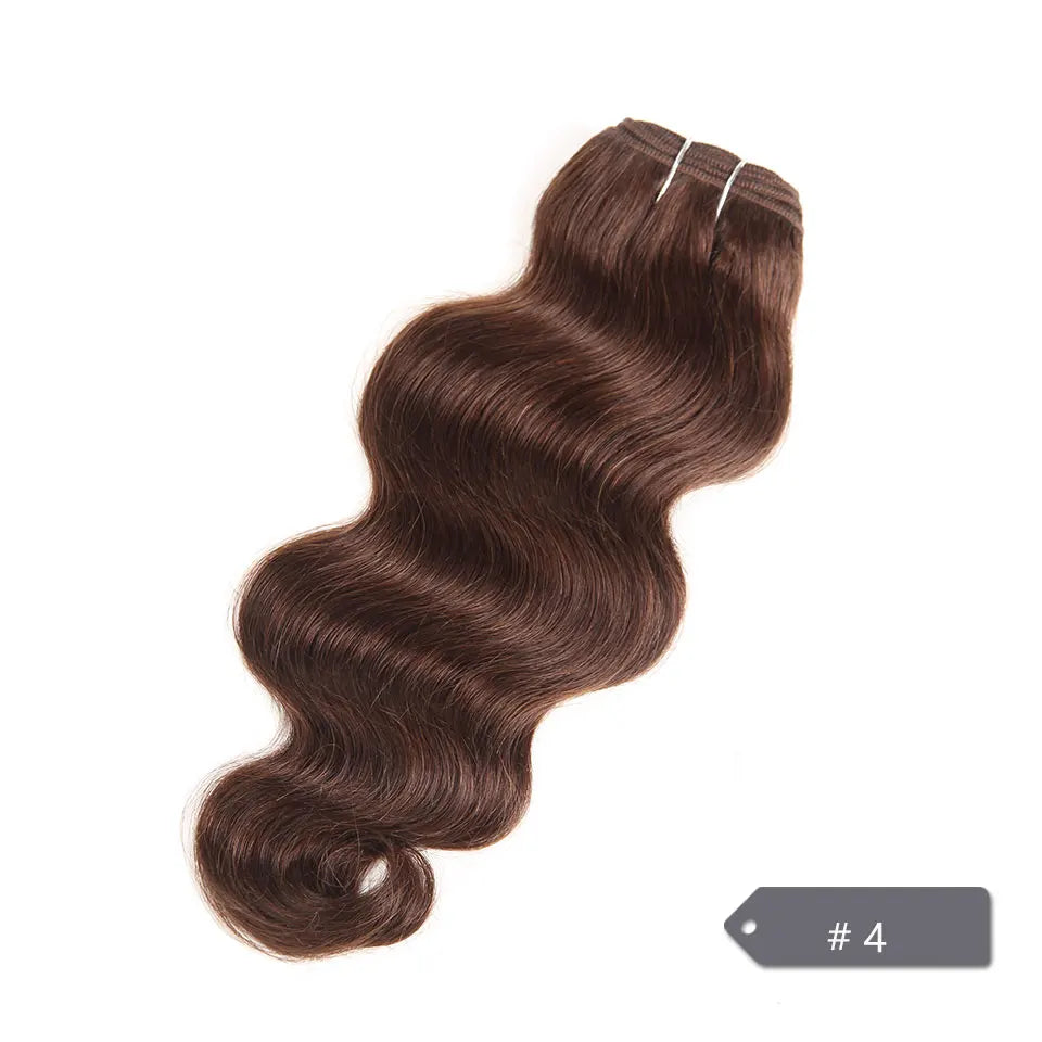 Brazilian Natural Body Wave Remy Human Hair Bundle | Colored #27 #30 #99J Burgundy | 10–22 Inch Luxegan