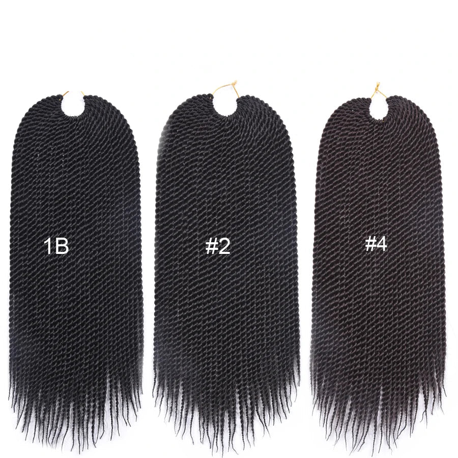 Hand-Made Twist Braid Crochet Hair Extensions | Low-Temperature Synthetic Braiding Hair | 30 Strands/Pack Ombre Twist Braids for Women and Girls Luxegan
