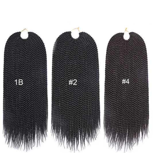 Hand-Made Twist Braid Crochet Hair Extensions | Low-Temperature Synthetic Braiding Hair | 30 Strands/Pack Ombre Twist Braids for Women and Girls Luxegan
