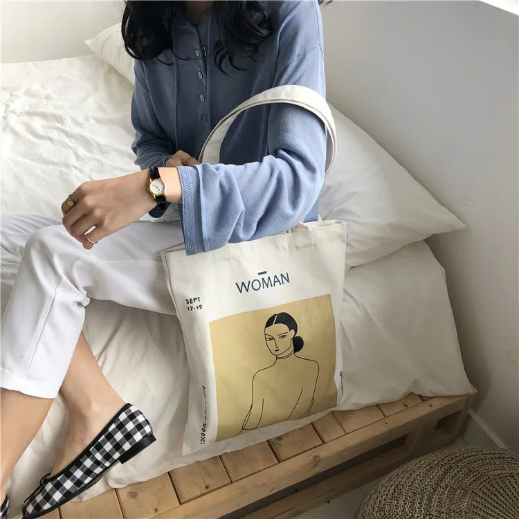 Henri Matisse Painting Print Canvas Shoulder Bag | Simple Lady Shopping Tote Bag Feminina | Eco Pure Cotton Cloth Handbag Luxegan