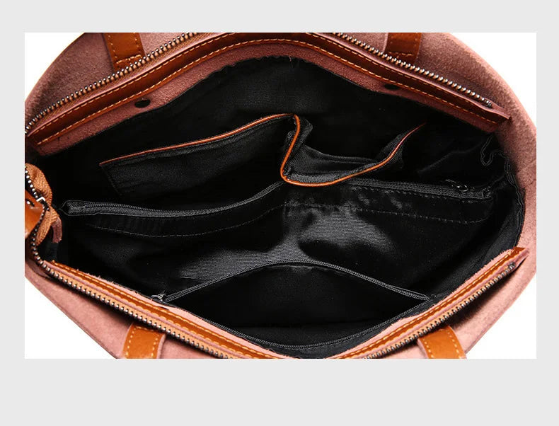 Real Genuine Leather Women's Shoulder Bags | Large Capacity Female Fashion Office Retro Handbag (Cow Leather, Big Bags for Women) Luxegan