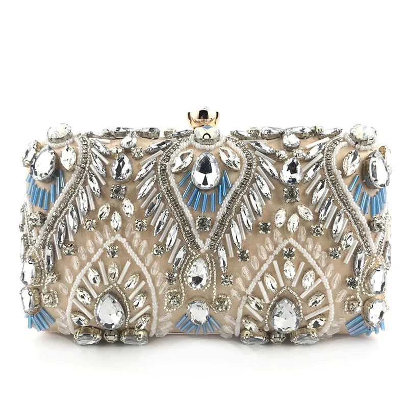 Luxury Beaded Rhinestone Clutch | Exquisite Wedding & Evening Purse Luxegan