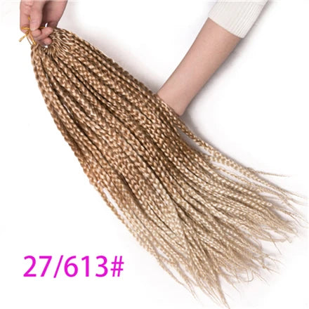 Box Braids Crochet Hair | 22 Strands Low Temp Fiber | 14 & 18 Inch | 9 Colors