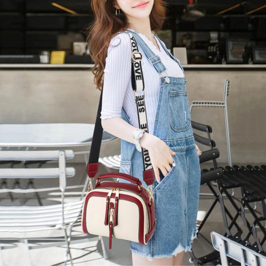 Fashion Stitching Shoulder Bag for Women | PU Leather Luxury Crossbody Bag with New Chains (Square Bag, Lady Purse) Luxegan
