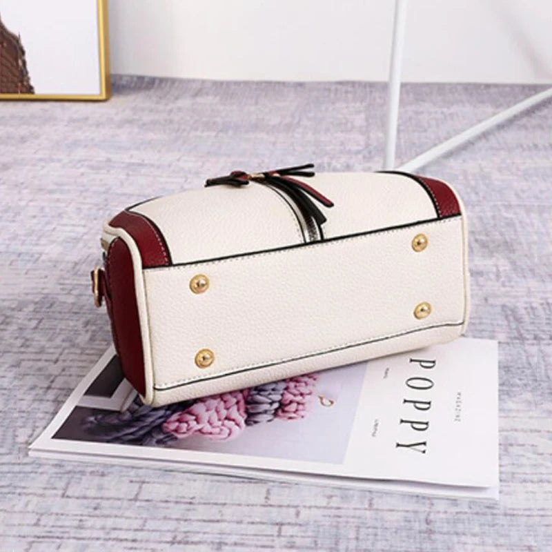 Fashion Stitching Shoulder Bag for Women | PU Leather Luxury Crossbody Bag with New Chains (Square Bag, Lady Purse) Luxegan