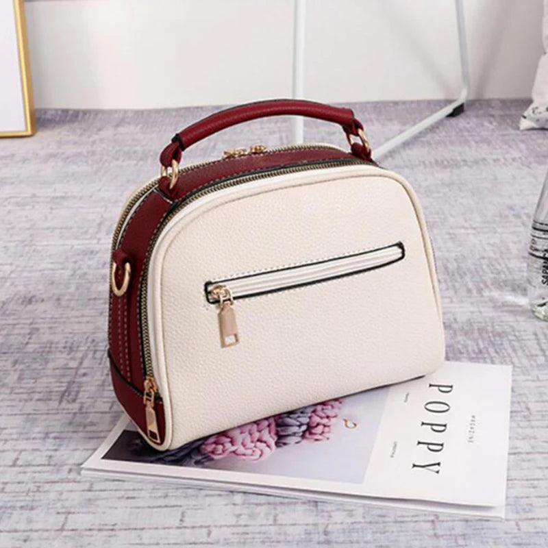 Fashion Stitching Shoulder Bag for Women | PU Leather Luxury Crossbody Bag with New Chains (Square Bag, Lady Purse) Luxegan