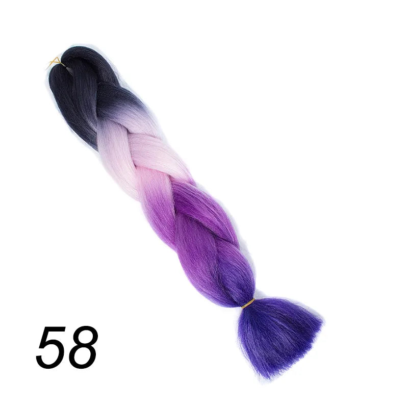 Ombre Jumbo Braiding Hair | Kanekalon Synthetic | 95+ Colours | 24 Inches