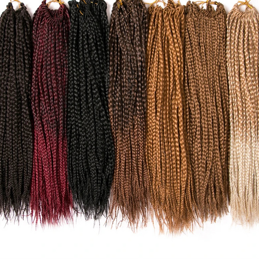 Box Braids Crochet Hair | 22 Strands Low Temp Fiber | 14 & 18 Inch | 9 Colors