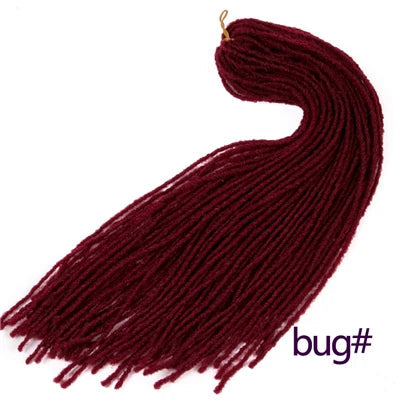 Crochet Dreadlocks Hair Extension 18in | Faux Locs Synthetic Braiding Hair | 6 Colors Luxegan