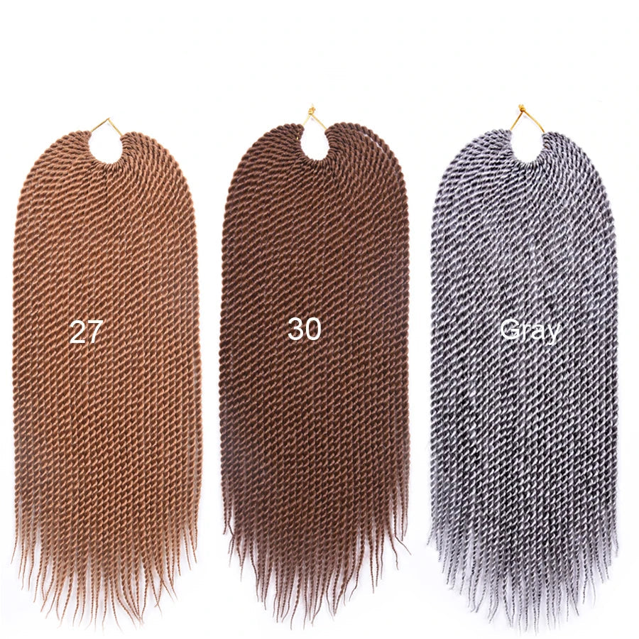 Hand-Made Twist Braid Crochet Hair Extensions | Low-Temperature Synthetic Braiding Hair | 30 Strands/Pack Ombre Twist Braids for Women and Girls Luxegan