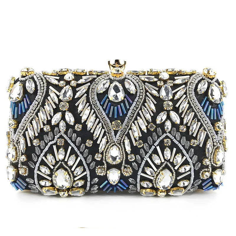Luxury Beaded Rhinestone Clutch | Exquisite Wedding & Evening Purse Luxegan