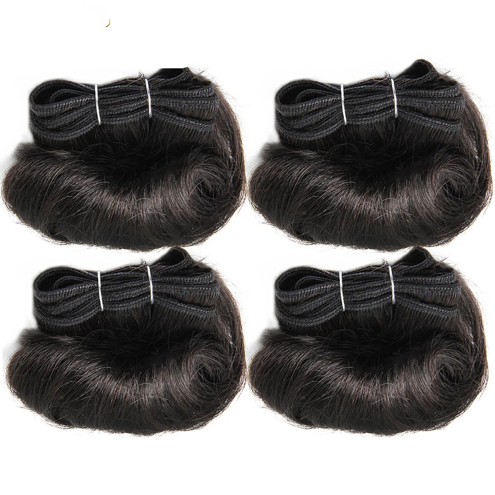Loose Wave Human Hair Bundles 4 Pcs/Lot – 100% Remy Indian Hair Weave (5+5+6+7 Inch) 6 Colors