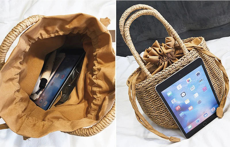 Straw Bags for Women | Summer Rattan Bag & Handmade Woven Beach Tote Luxegan