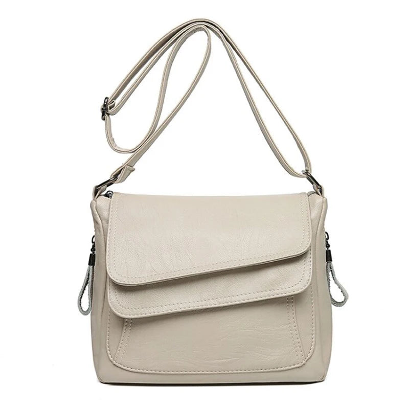 Luxury Designer Genuine Sheepskin Handbag | High-Quality Soft Leather Shoulder Bag | Large Capacity Casual Tote & Messenger Bag | Elegant Multi-Compartment Women's Purse (Model 54022) Luxegan