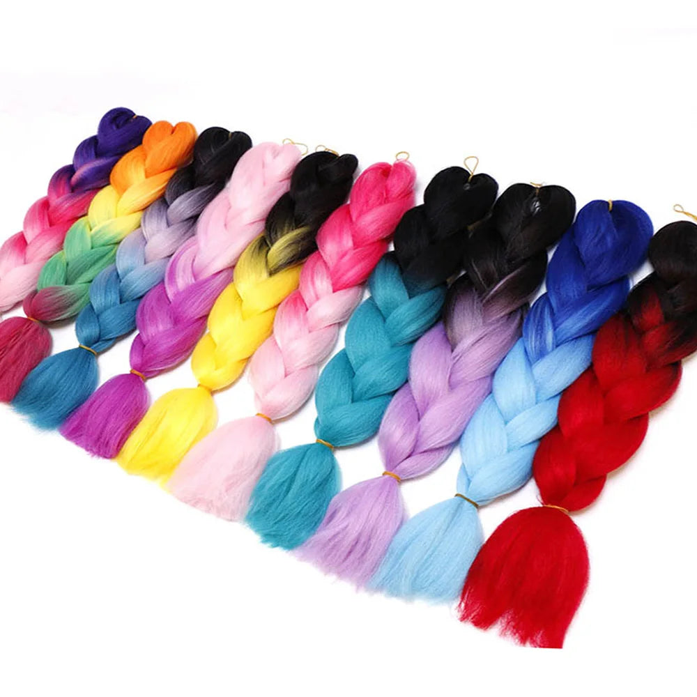 Lihui 24 Inch Pre-Stretched Synthetic Braiding Hair – Kanekalon Jumbo Braid | 100g | 100+ Ombre Colors