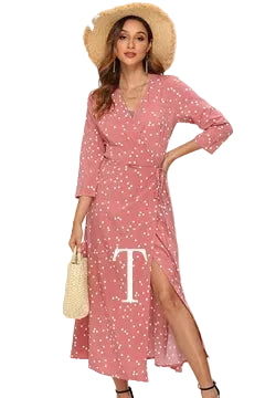 Print V-Neck Butterfly Sleeve Ruffle Regular Fit A-Line Mini Dress – Natural Waist, Chiffon, Summer Luxegan