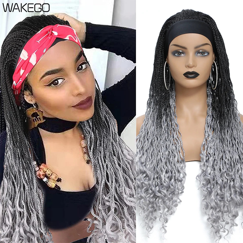 24 Inch Box Braid Headband Wig | Crochet | 4 Colours