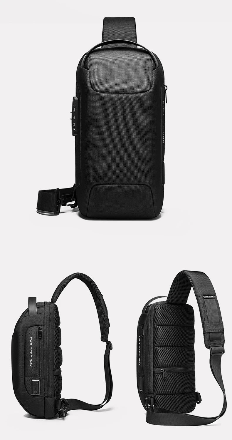 Anti-Theft Waterproof Chest Bag | Sophisticated USB Charging Crossbody Bag | Elegant Men’s - view 3