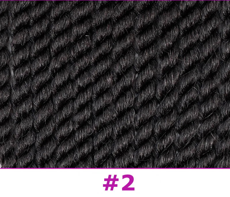Twist Crochet Braids Hair Extensions - 12" (65g), 18" (100g) &amp; 22" (120g) Pre-Looped Ombre Synthetic Braiding Hair - Low Temperature Fiber 12 Strands/Pack Jumbo Twist Crochet Hair for Women (6 Packs Full Head) Luxegan