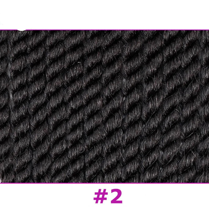 Big Senegalese Twist Crochet Braids Hair Extensions - 12", 18" & 22" Pre-Looped Ombre Synthetic Braiding Hair - Low Temperature Fiber 12 Strands/Pack Jumbo Twist Crochet Hair for Women Luxegan