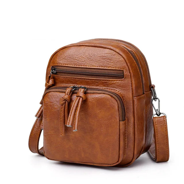 Vintage Crossbody Bag for Women | Soft PU Leather Shoulder Bag (Multifunction Messenger, Small Square Bag, Big Capacity) Luxegan