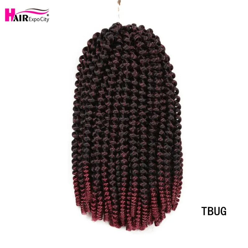 Spring Twist Crochet Hair 12 Inch – Afro Fluffy Synthetic Twist Braids | Ombre & Solid | 25 Colors - view 2