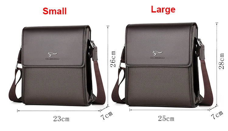 Luxury PU Leather Messenger Bag | Men's Hard Business Office Work Crossbody Briefcase Luxegan