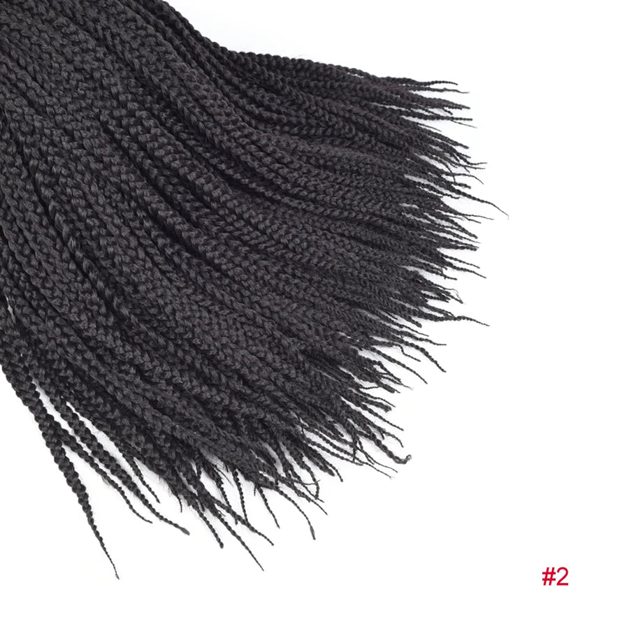 Medium 3X Box Braids Crochet Hair Extensions - 14", 18" & 22" Pre-Looped Ombre Handmade Synthetic Braids - Low Temperature Fiber 22 Strands/Pack Crochet Braids for Women Luxegan 