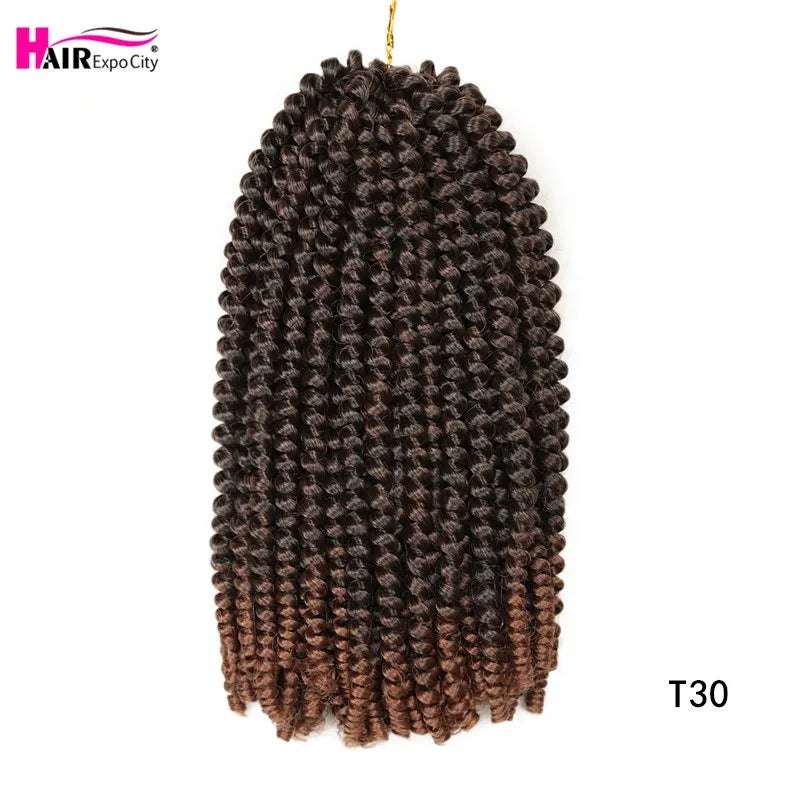 Spring Twist Crochet Hair 12 Inch – Afro Fluffy Synthetic Twist Braids | Ombre & Solid | 25 Colors - view 9