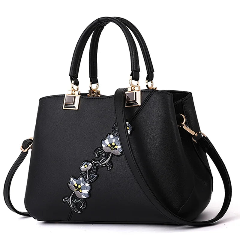 Embroidered Messenger Bags Women Leather Handbags | Bags for Women Sac a Main Ladies Hand Bag Female Hand bag new Luxegan