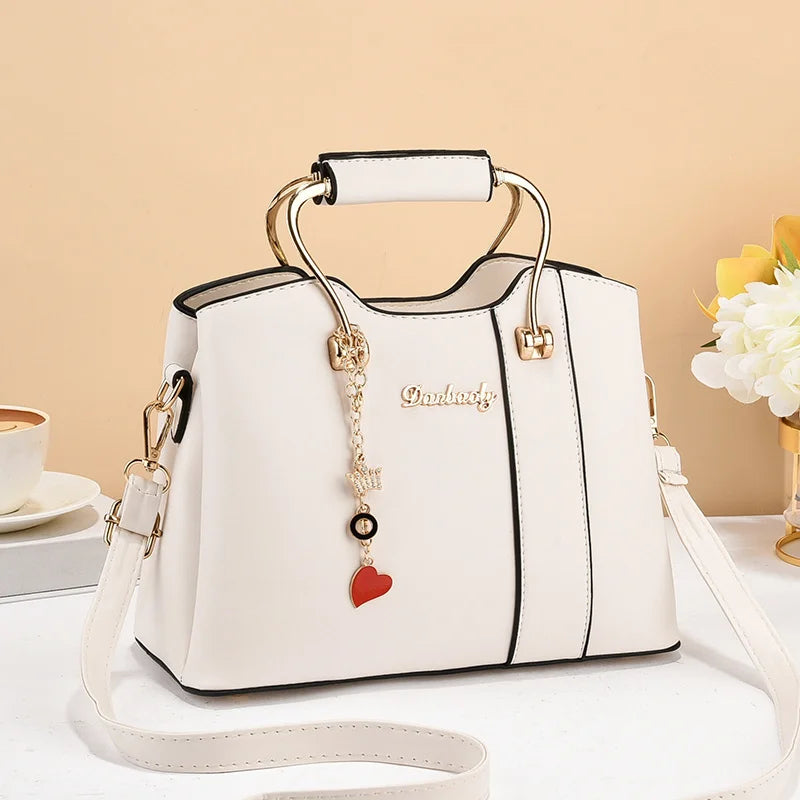 New Retro Patchwork Large Capacity Shoulder Bag | Simple Elegant Women’s Diagonal Crossbody | Versatile PU Leather Tote | Fashionable Leisure Handbag (Model BTL-17975) Luxegan