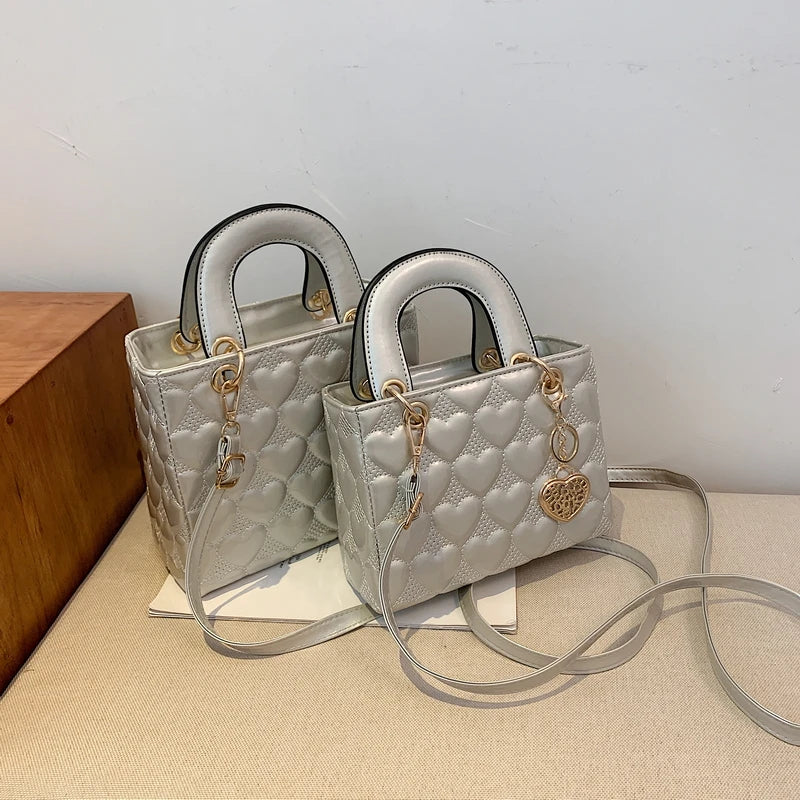 Women's Brand Luxury Quilted Square Handle Bag | High-Quality Classic Tote & Crossbody Luxegan