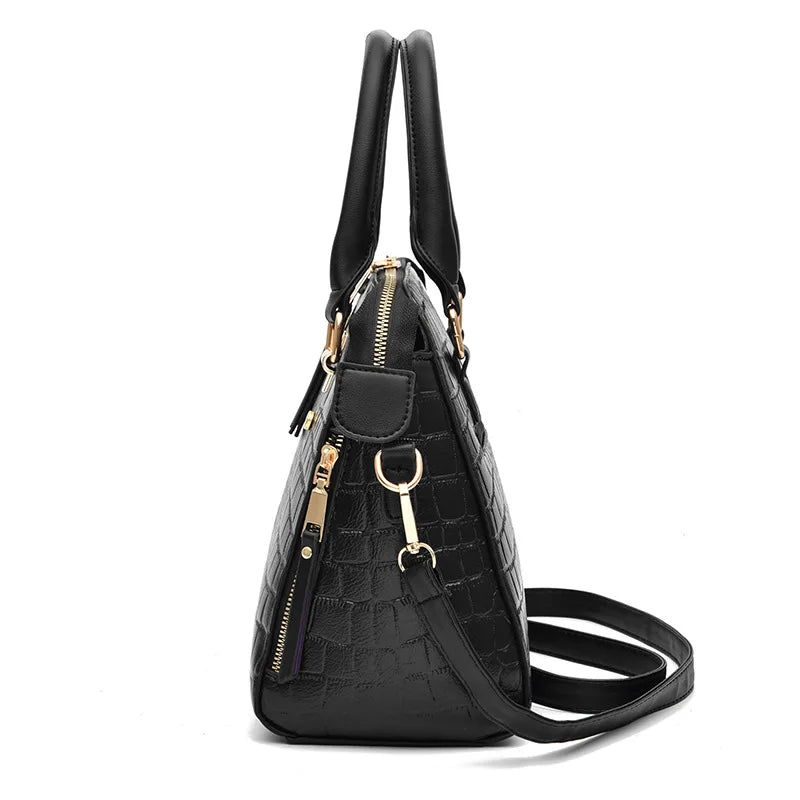 Luxury Crocodile Pattern Handbag for Women | Winter New PU Leather Tassel Shoulder Bag (Brands Design Handle Bag, Lady Purse) Luxegan