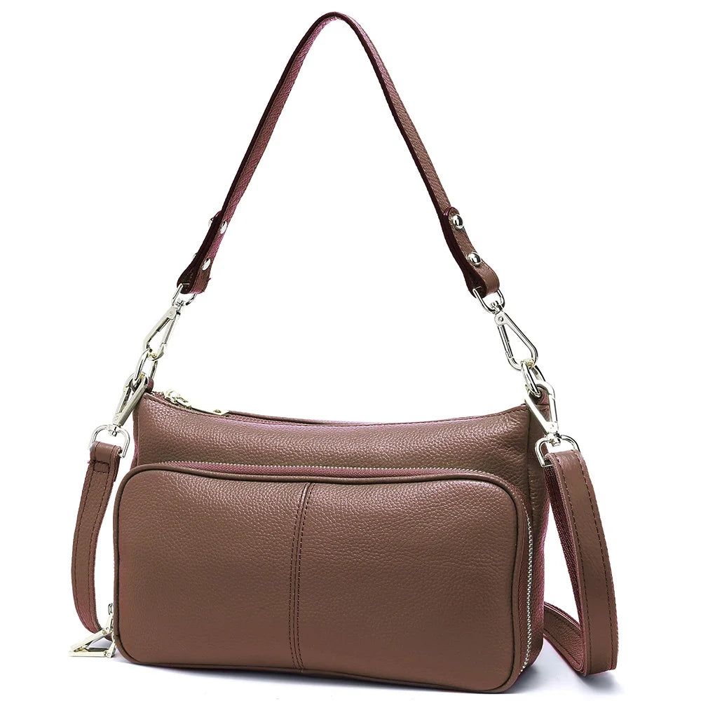 Women's Handbag 100% Genuine Leather Ladies Shoulder Crossbody Messenger Bag | Fashion Hobos Black High Quality Luxegan