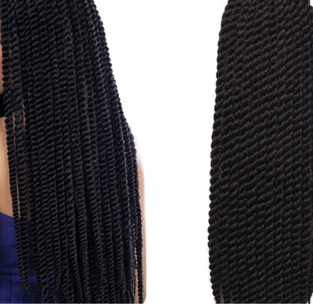 Big Senegalese Twist Crochet Braids Hair Extensions - 12", 18" & 22" Pre-Looped Ombre Synthetic Braiding Hair - Low Temperature Fiber 12 Strands/Pack Jumbo Twist Crochet Hair for Women Luxegan