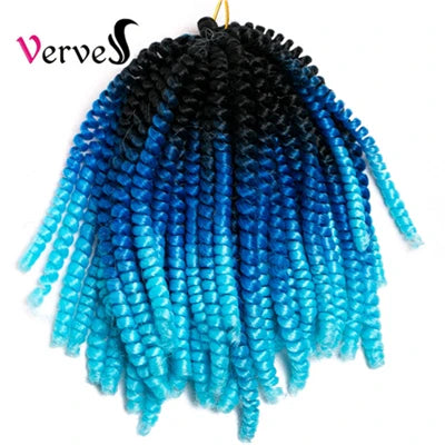 Spring Twist Crochet Braiding Hair 8 Inch – Ombre Synthetic Braid Extensions 30 Strands/Pack (26 - view 30